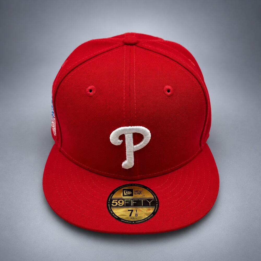 New Era Philadelphia Phillies 59FIFTY Fitted Hat — Red - Size 7 1/8 (RH-057)